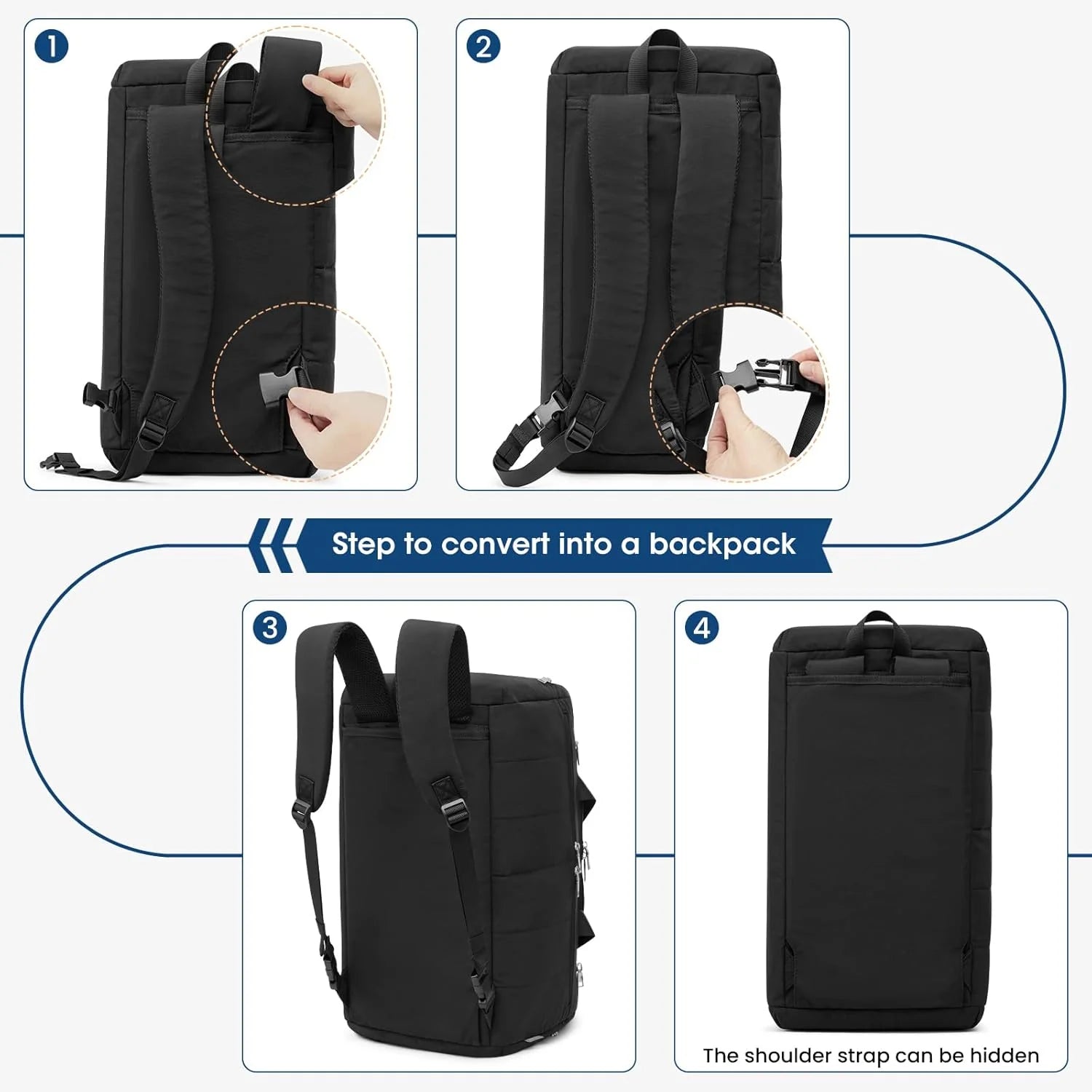 45L Travel Duffle Bag 3 in 1 Duffel Bags with Shoes Compartment